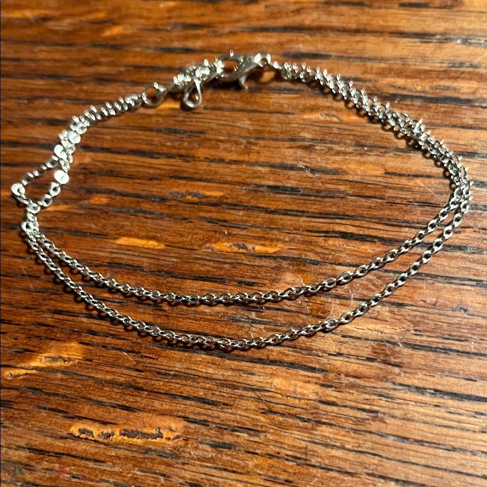 Stylish Double-Layer Silver Bracelet - image 1